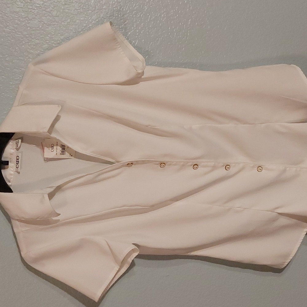 New White collared fitted dress shirt, Medium
